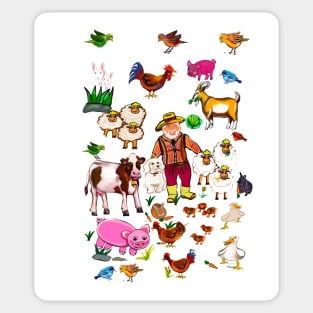 Old Macdonald had a farm and on that farm he had a dog, cow, duck, sheep Sticker